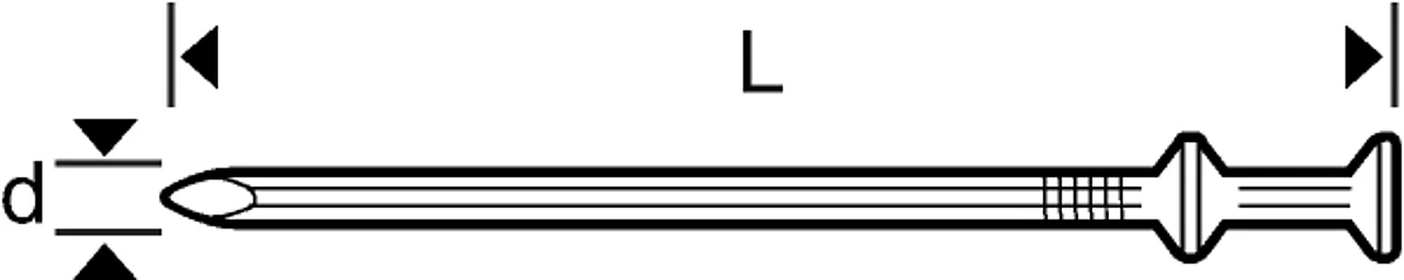 Spiker dobbelhode 3,4x60 blank-445 dobbelthodet forskalingsspiker Spiker dobbelhode 3,4x60 blank-445 dobbelthodet forskalingsspiker
