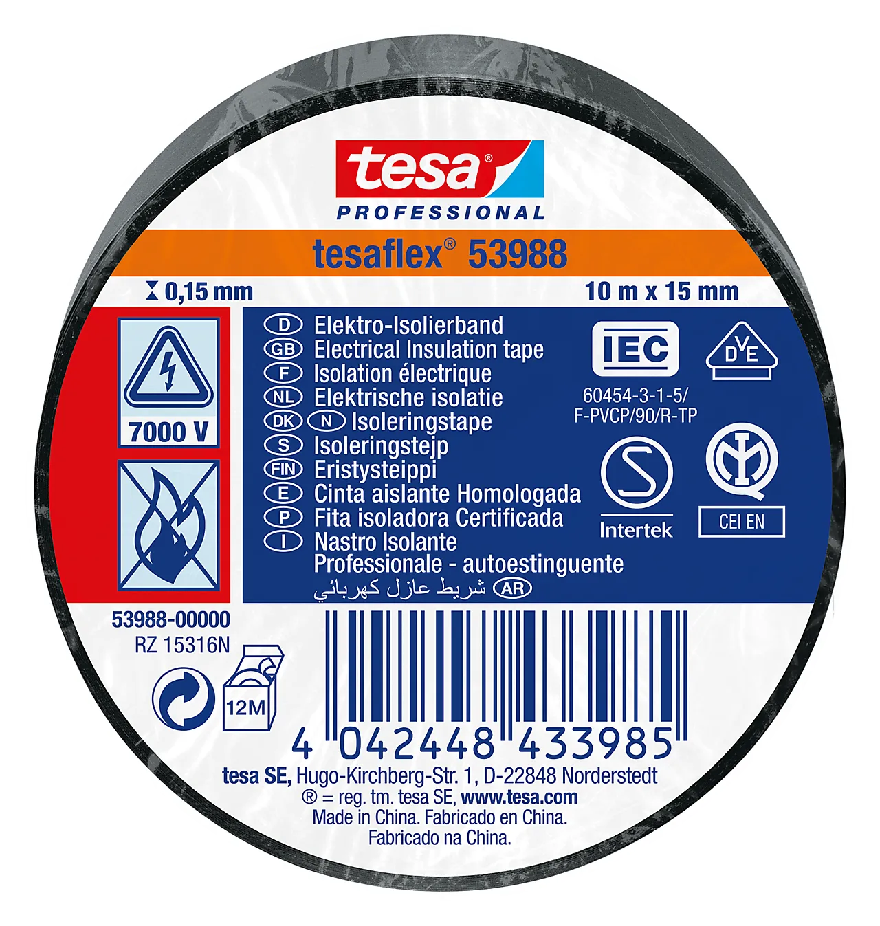 Elektrotape 10mx15 mm sort null - 10 - 2 - Miniatyr