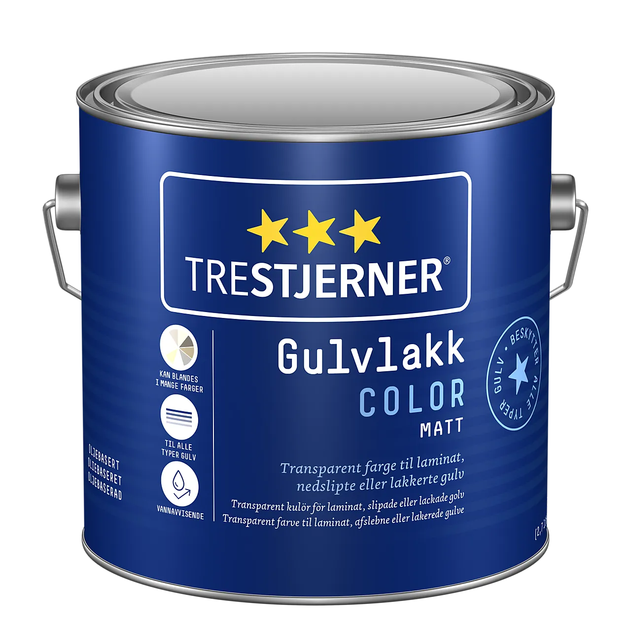 Gulvlakk matt transparent color 2,7 liter Gulvlakk matt transparent color 2,7 liter