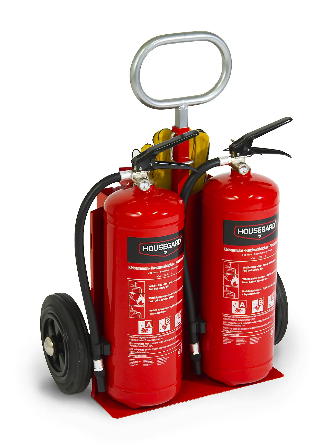 Brannvogn med pulverslukker 6 kg 2 stk