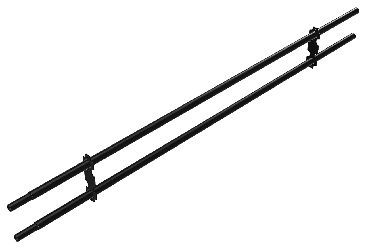 Gelender snøfanger 2-rørs 1,2 meter sort