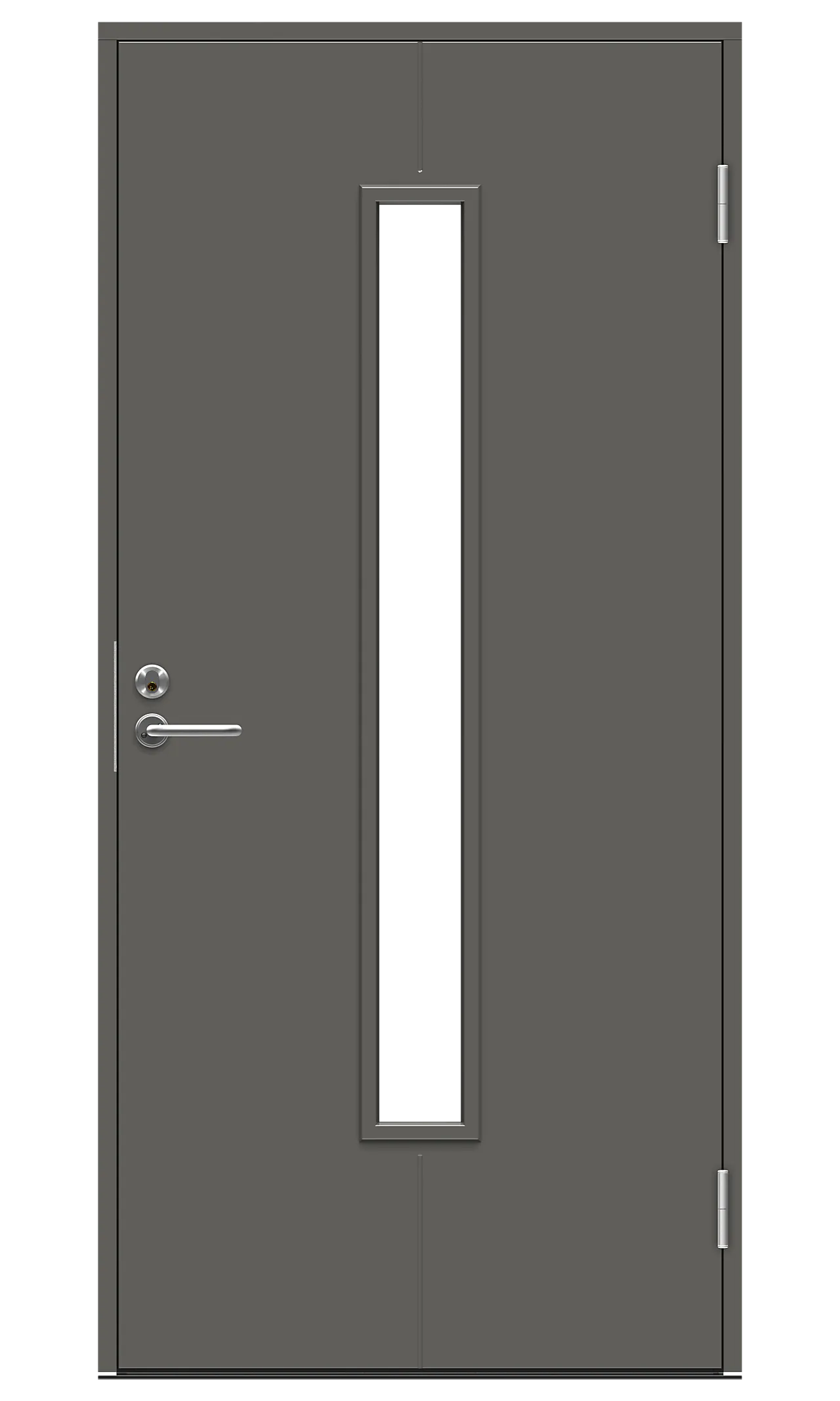 Opus Uno ytterdør med glass 100x210 cm venstrehengslet grå Opus Uno ytterdør med glass 100x210 cm venstrehengslet grå
