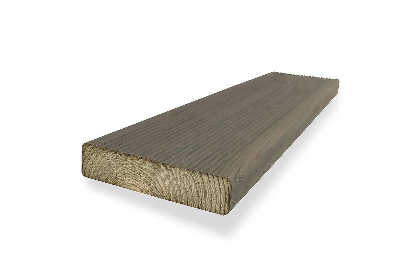 Terassebord royalimpregnert grå furu Duo rillet 28x120 mm null - 28x120 - 3 - Miniatyr