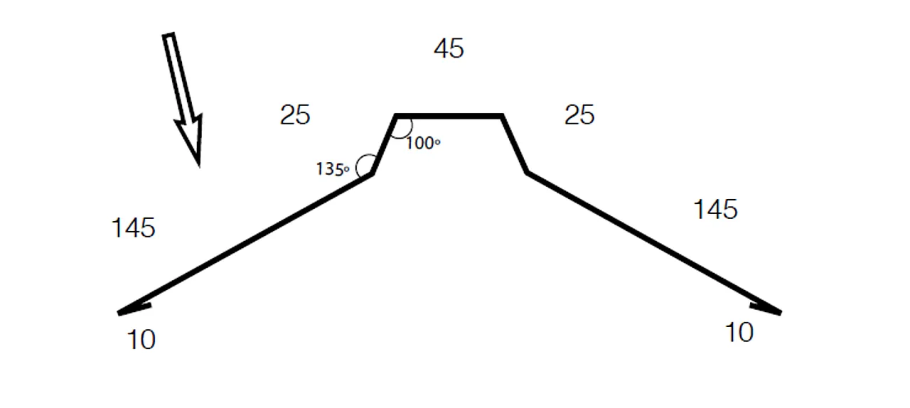 Mønebeslag 2,5 meter m/hatt HPS sort