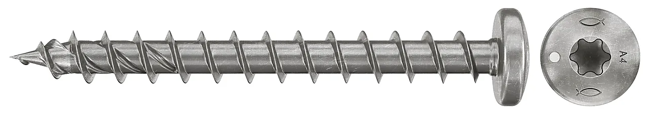 Treskrue syrefast A4 panhode TX 5x30 mm 200 stk