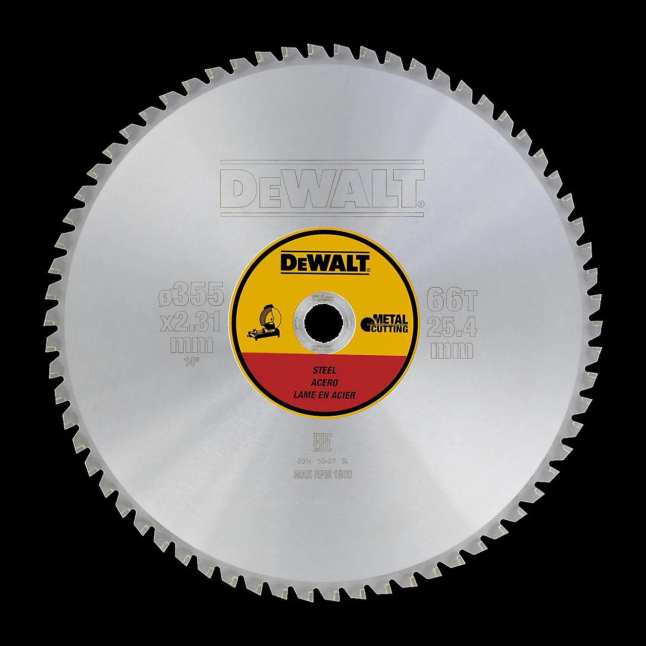 DEWALT Sagblad 355x25,4mm 66 Tenner, Metall, stasjonært