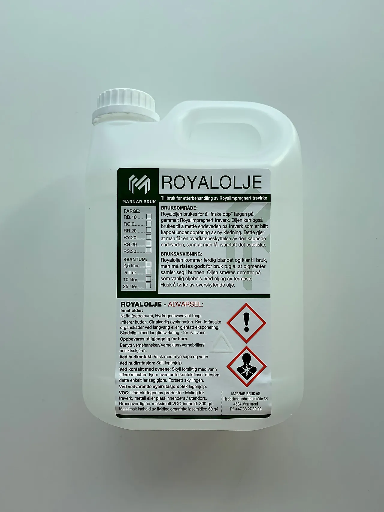 Marnar Bruk Royalolje 2,5 liter værgrå, upigmentert