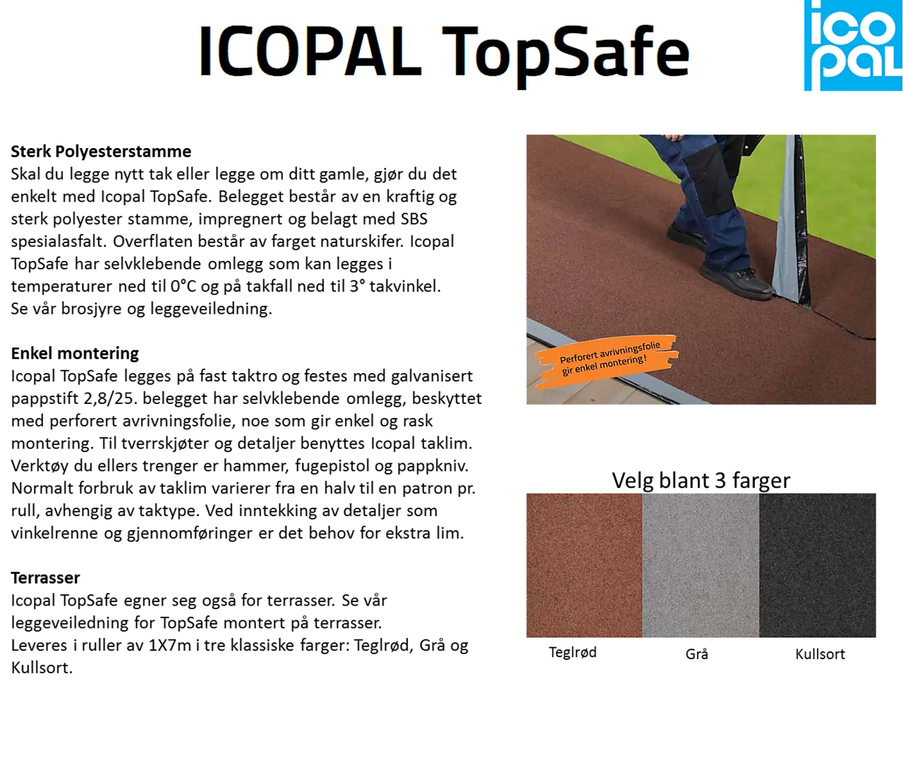 Overlag Topsafe 1 x 7 meter grå null - null - 3 - Miniatyr