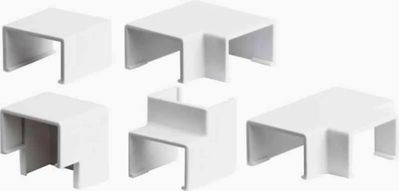 Skjøt/hjørner 12x7mm hvit plasfix