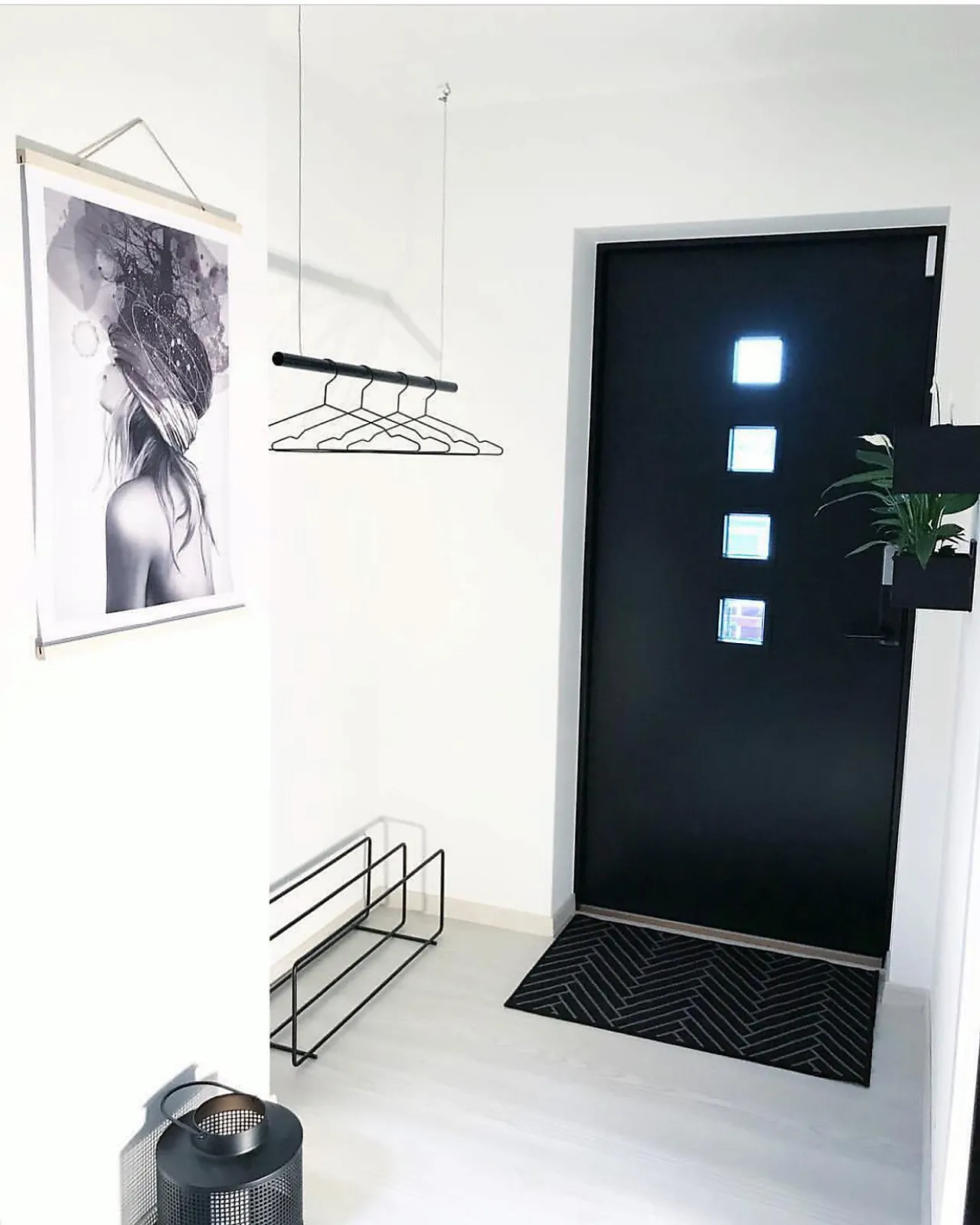 Ytterdør Larvik med glass svart høyre 100x210 cm null - 100x210 cm - 3 - Miniatyr