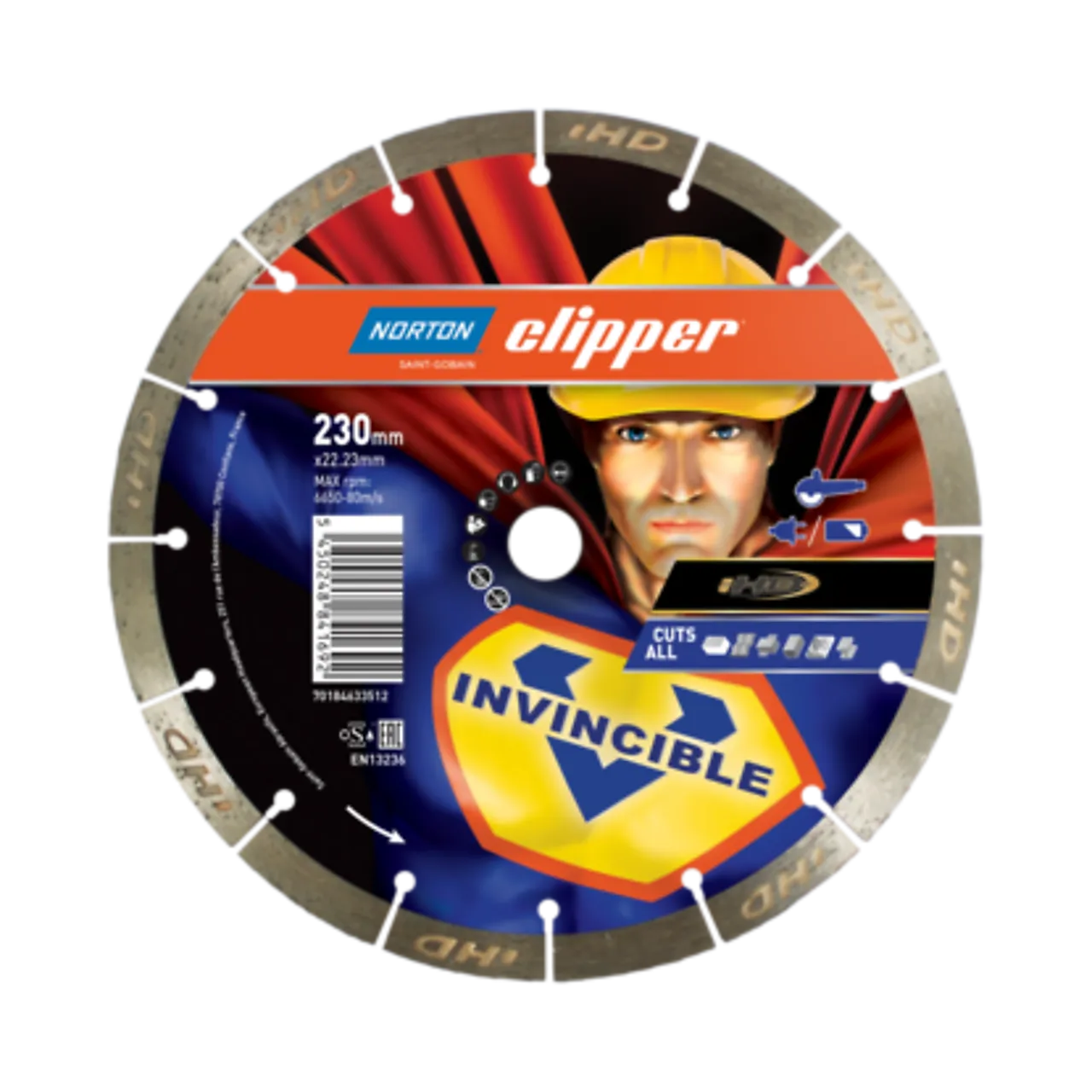 Norton Clipper Invincible diamantblad 230x22,23 mm Norton Clipper Invincible diamantblad 230x22,23 mm