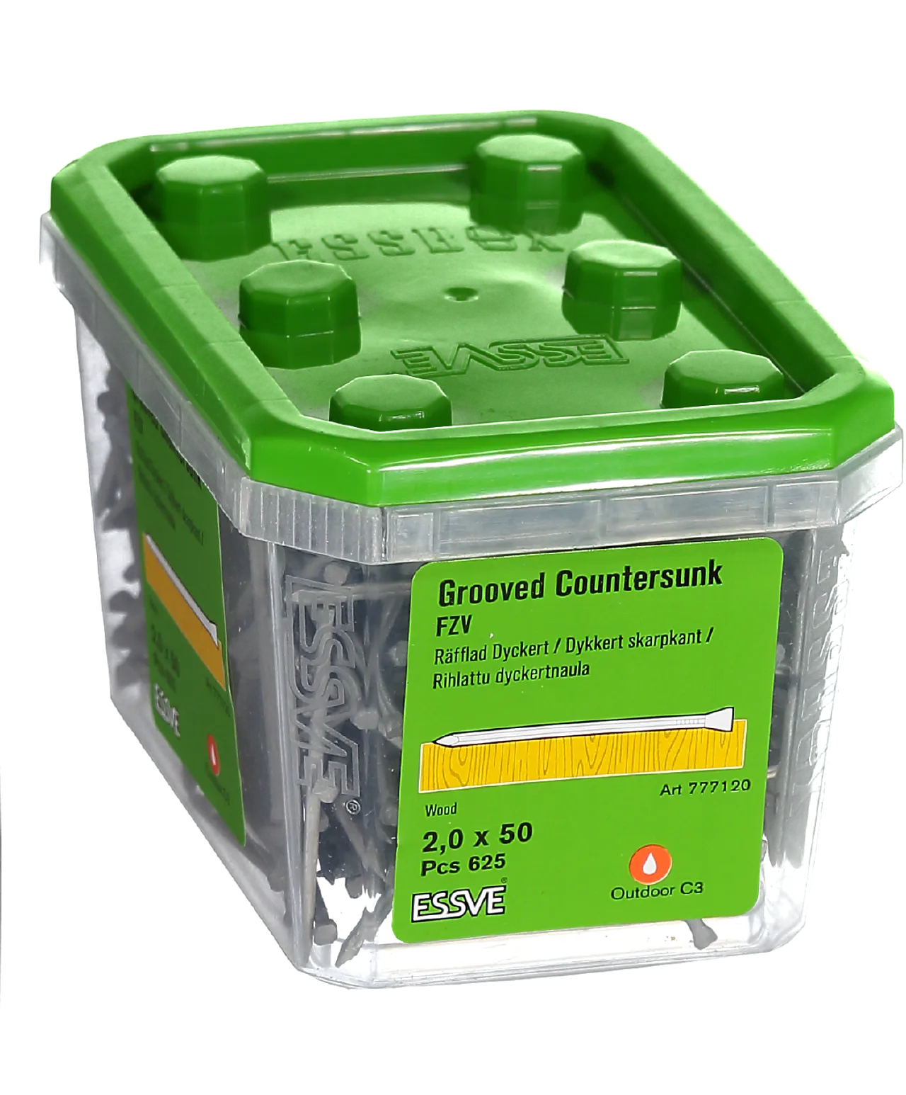 Dykkert skarpkant varmforsinket 2,0 x 50 mm 625 stk null - 50 - 2 - Miniatyr