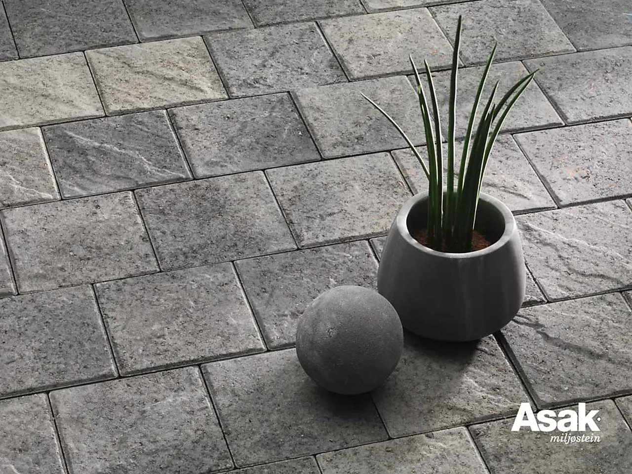 Asak Relieff belegningsstein gråmelert XL null - 20x20x6 - 3 - Miniatyr