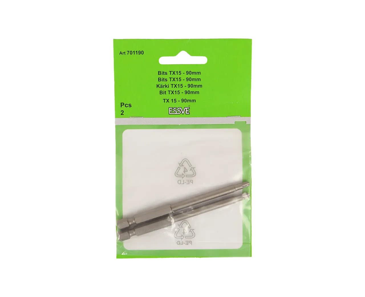 Bits TX15 x 90 mm 2 stk null - 90 - 2 - Miniatyr