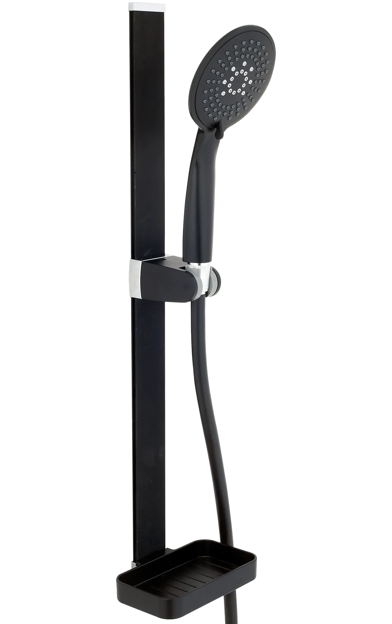 Dusjsett quickslide mattsort selvklebende dusjsett komplett