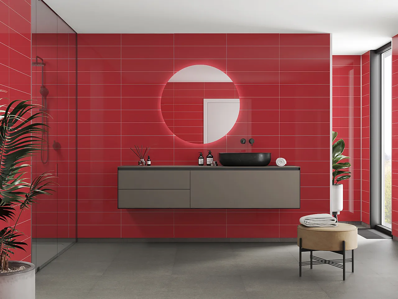 Fibo baderomsplate Red 60x15cm 10x620x2400mm Fibo baderomsplate Red 60x15cm 10x620x2400mm