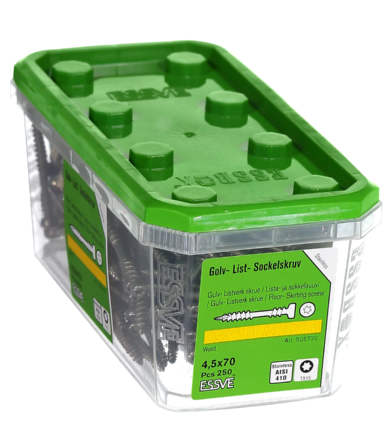 Gulv- og listskrue 4,5x70 cm 250 stk null - 70 - 2 - Miniatyr