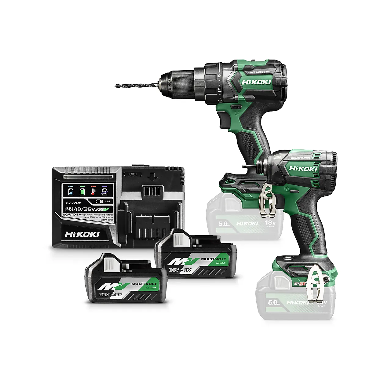 Verktøypakke kc18dc(ds/wh) hsc hikoki 18v 2xbsl36a18/uc18ysl3