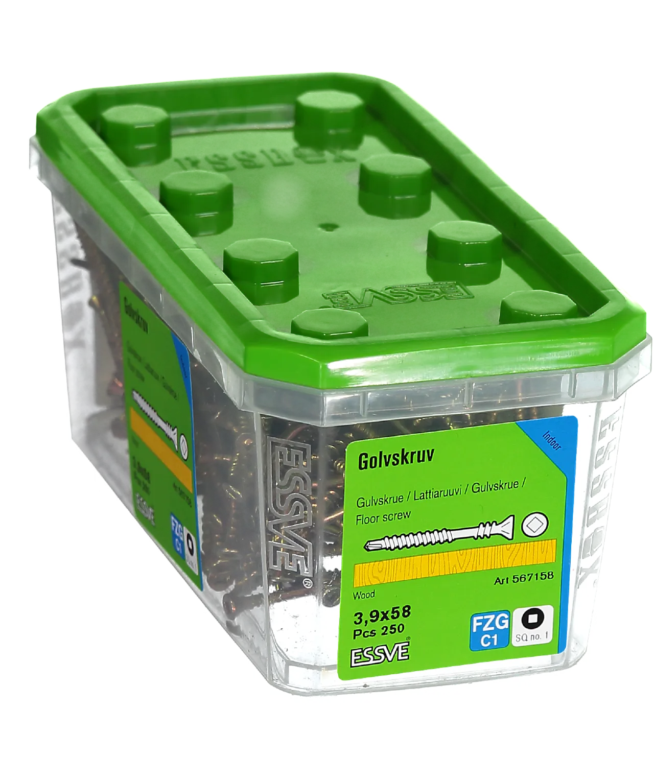 Gulvskrue innvendig 3,9x52 gul 250 stk null - null - 2 - Miniatyr