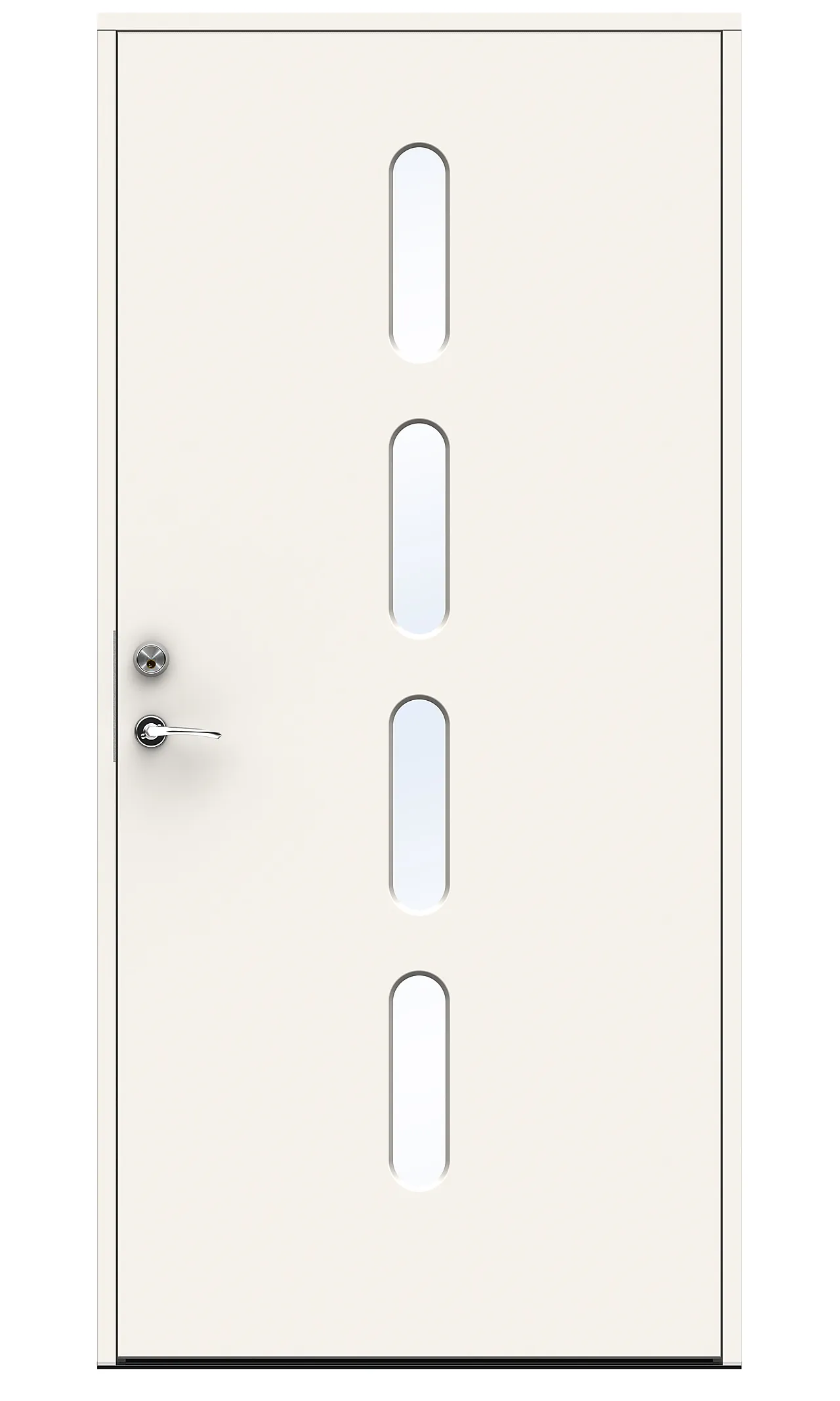 Beat ytterdør med glass 90x210 cm venstrehengslet hvit