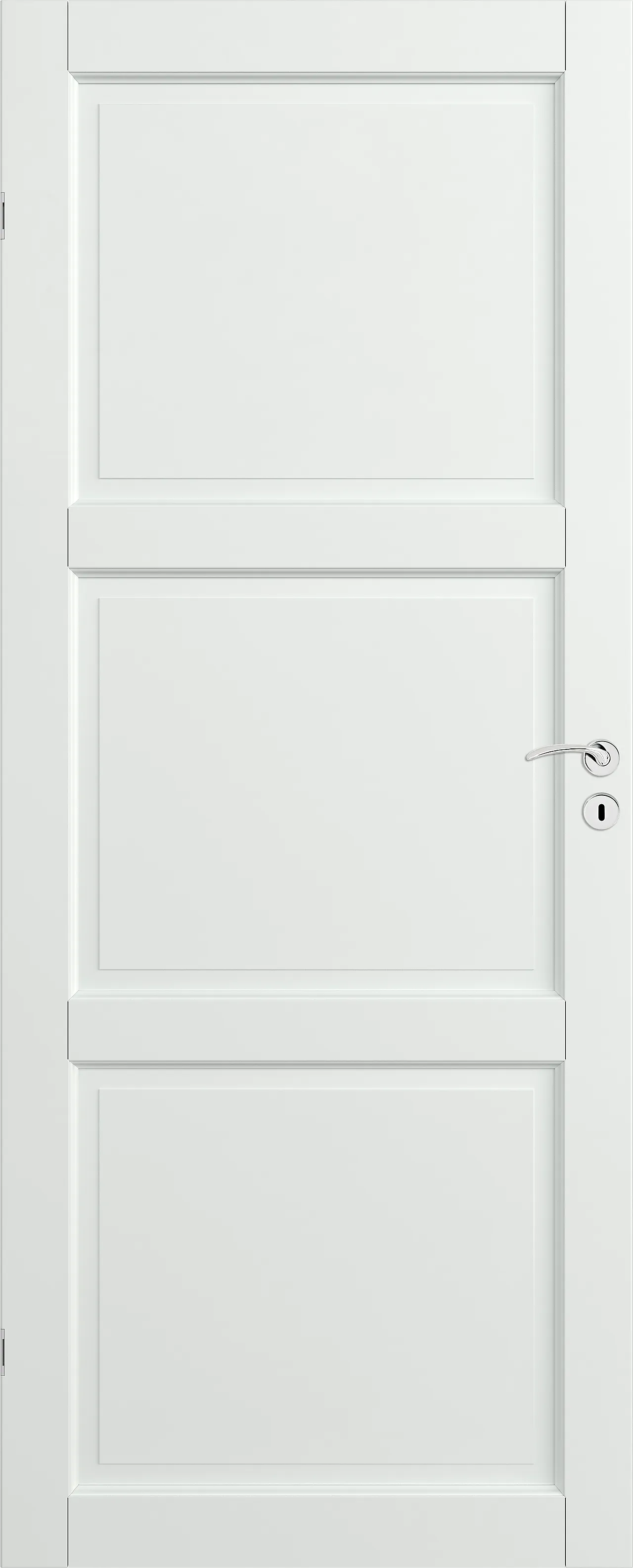 Dør 8x19 birk 3 malt hvit scanflex uten karm