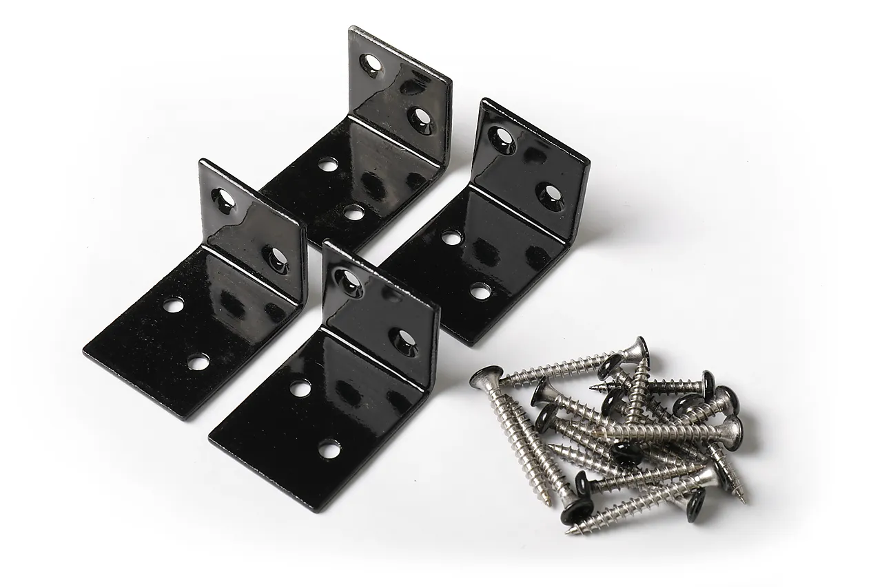 Festebeslag levegg/stakitt 4pk sort null - null - 2 - Miniatyr