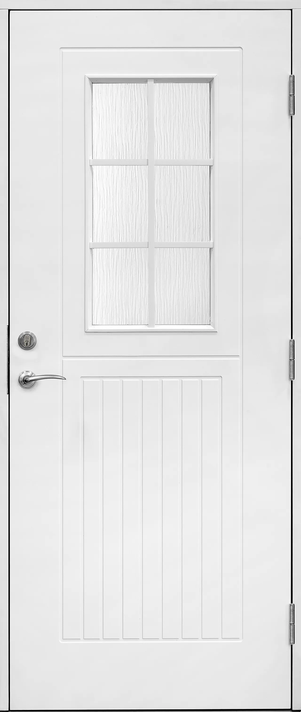 Ytterdør Saga 90x200 cm med glass hvit venstre