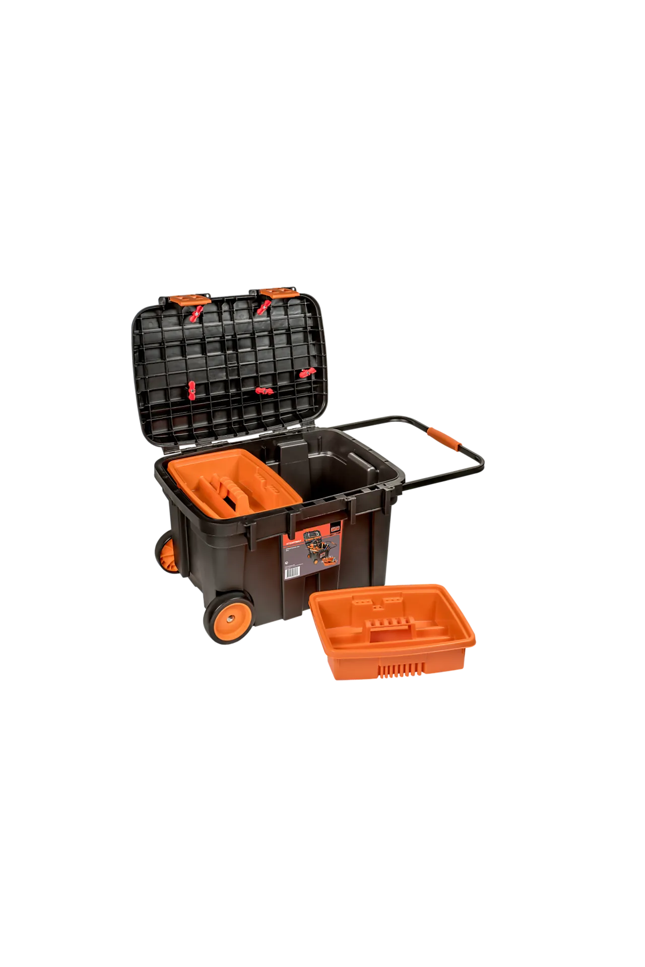 Ekstra kraftig verktøykasse i plast med hjul