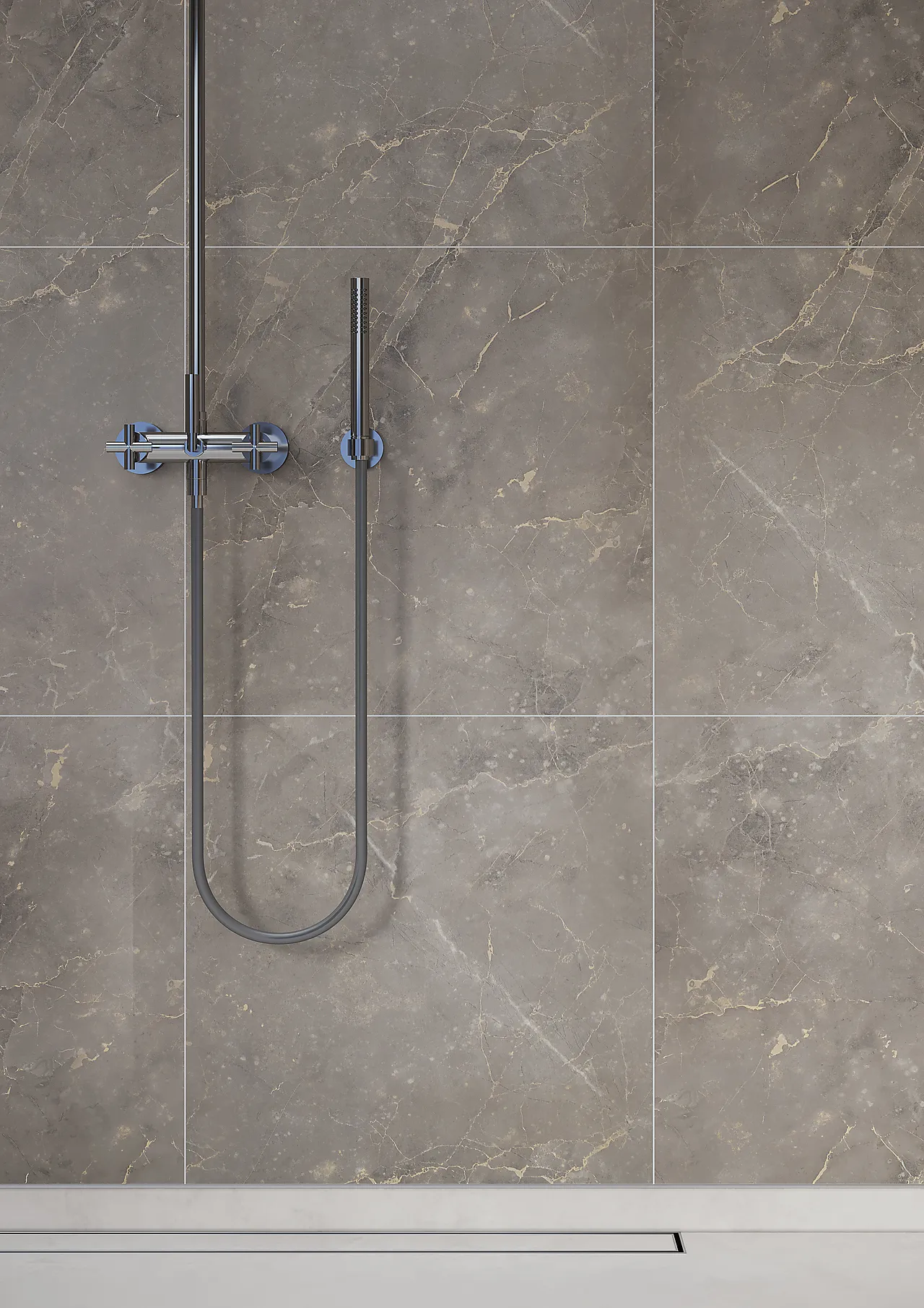 Baderomsplate gull brun marmor flis 11x620x2400 mm null - null - 2 - Miniatyr