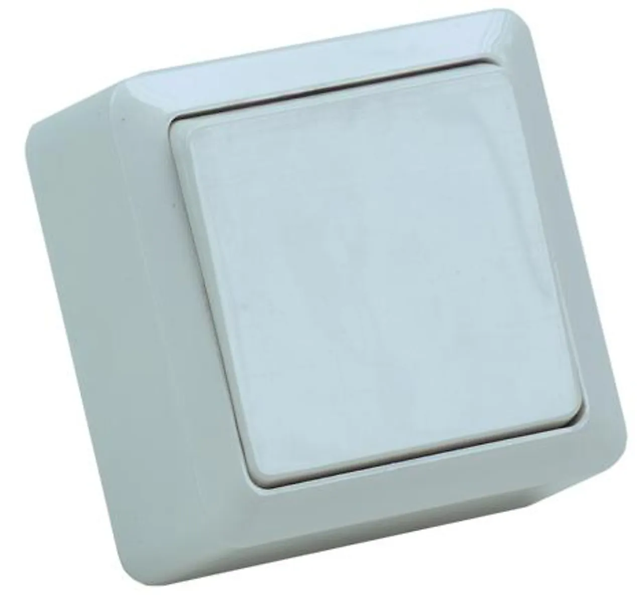 Bryter 1-pol/trapp utepåliggende hvit