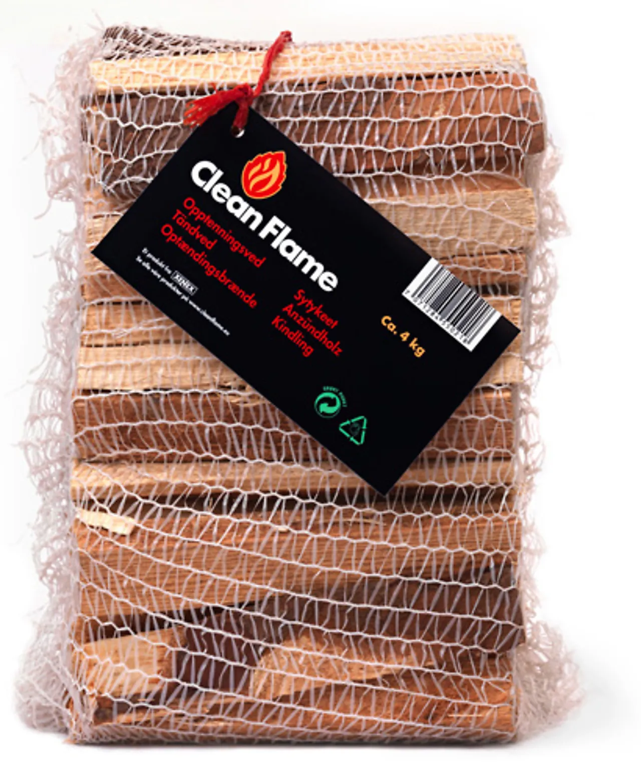 Opptenningsved 4 kg Clean Flame