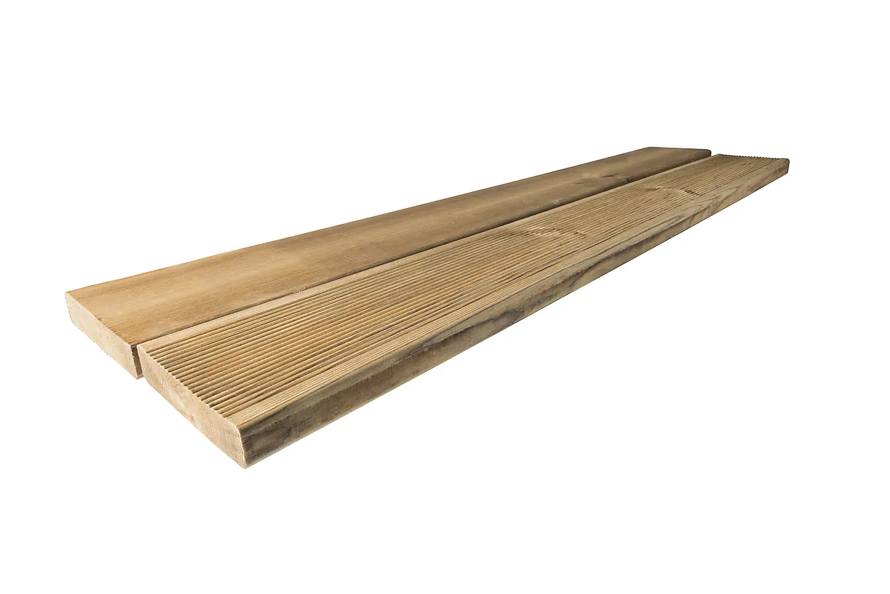 Terrassebord royalimpregnert natur furu rillet 28x145 mm null - 28x145 - 2 - Miniatyr