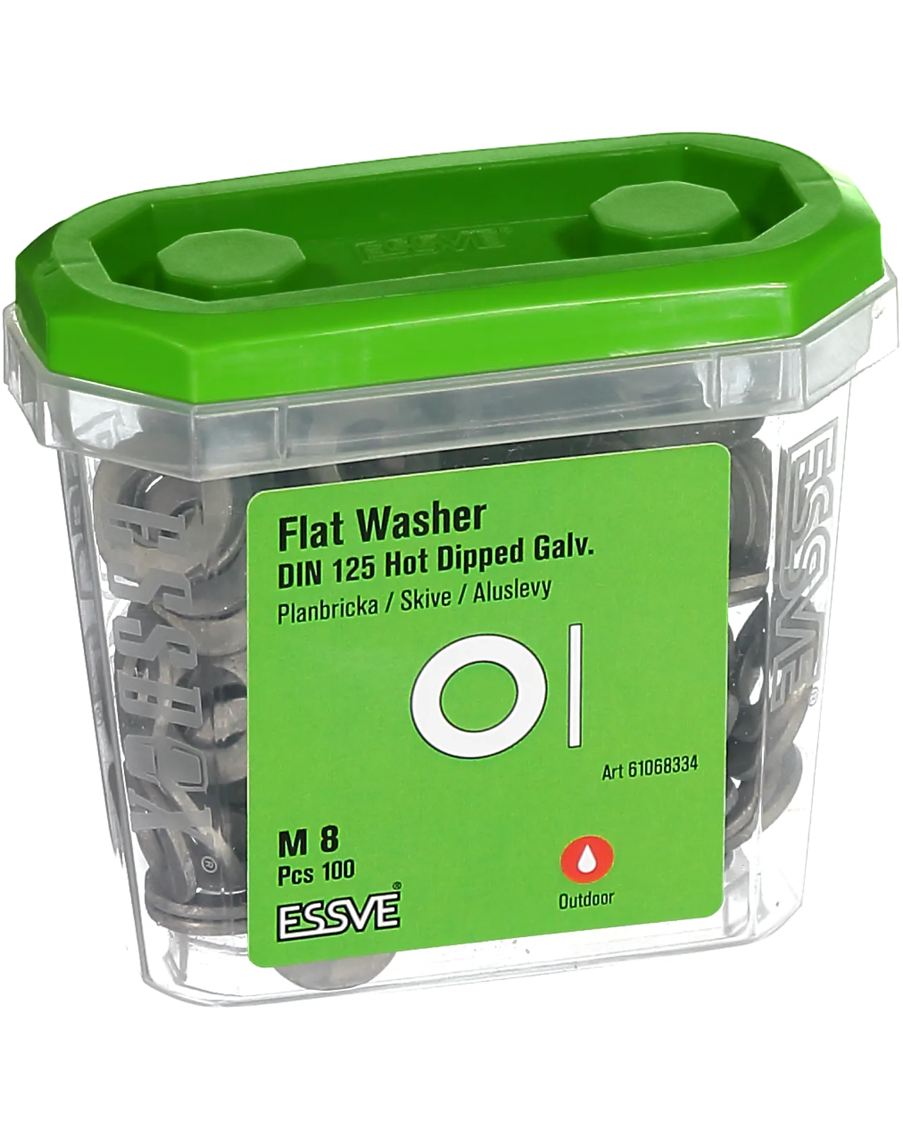 Underlagsskive m8 din 125 fzv -100 skive varmforsinket din125 - hv200