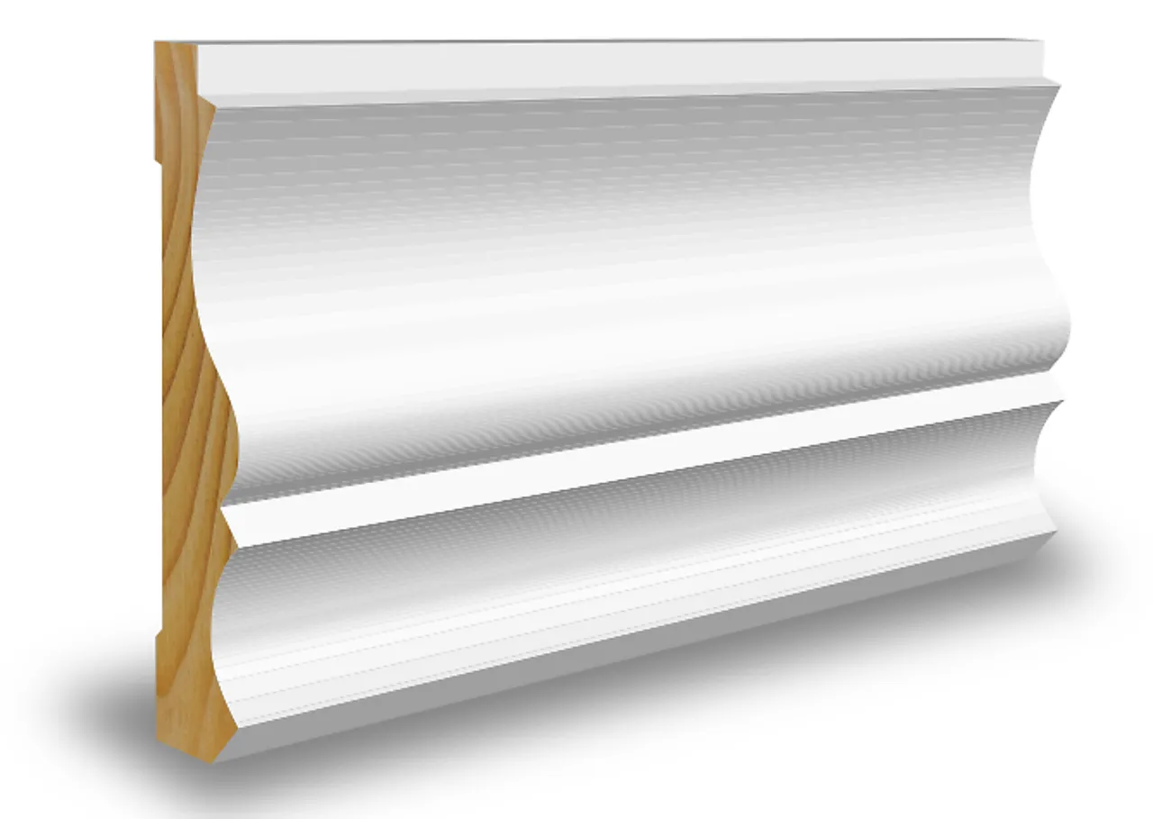 Karmlist furu profilert CW114 hvit bomull S0502-Y 21x95x4400 mm Karmlist furu profilert CW114 hvit bomull S0502-Y 21x95x4400 mm