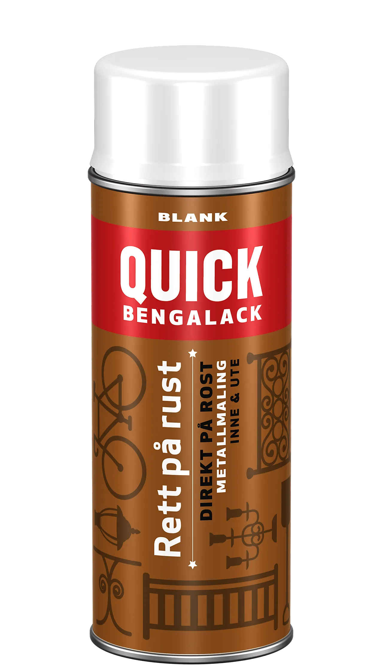Bengalack rett på rust spray hvit blank Bengalack rett på rust spray hvit blank