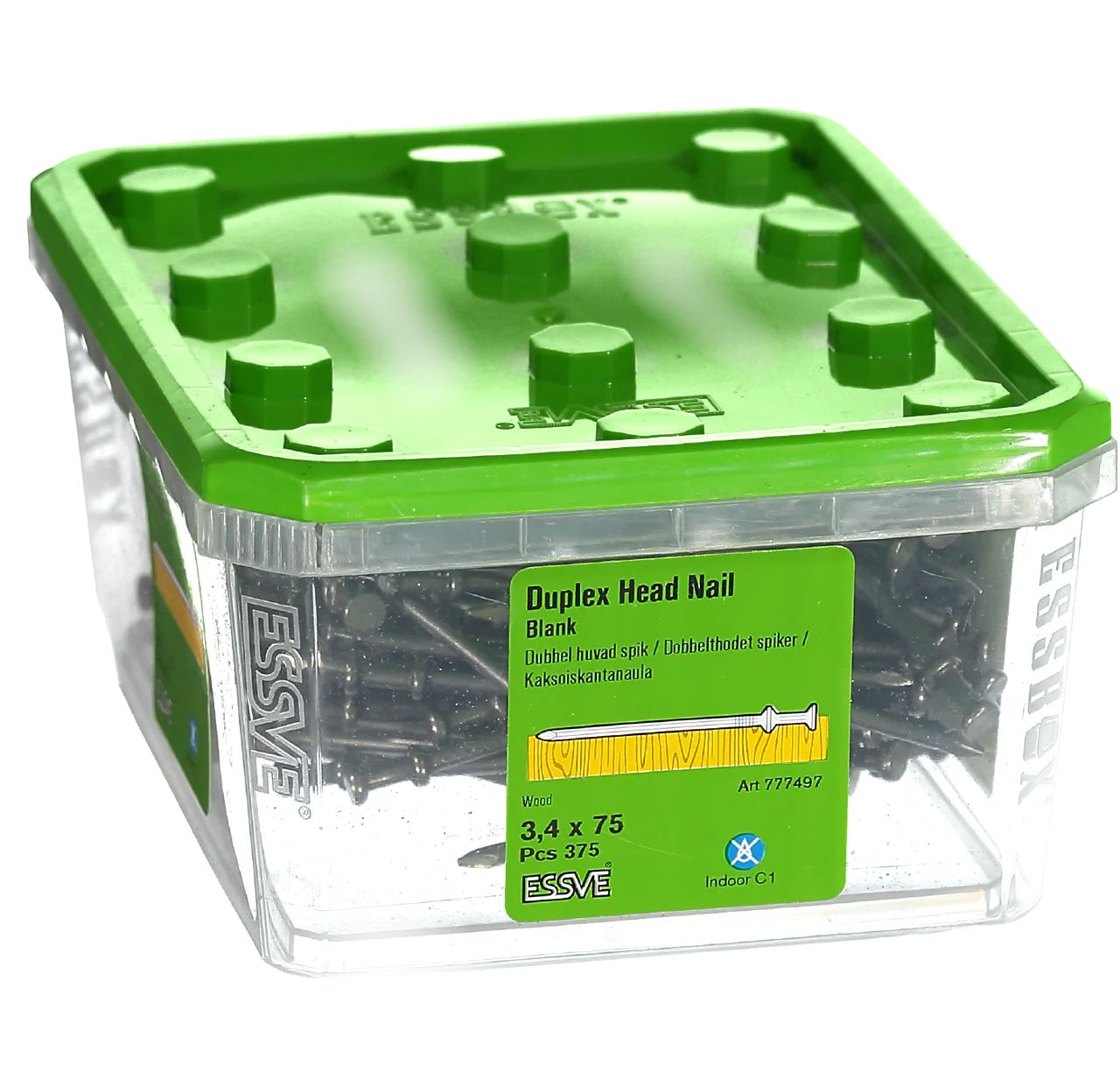 Spiker dobbelhode 3,4x75 blank 375 stk null - 3,4x75 - 2 - Miniatyr