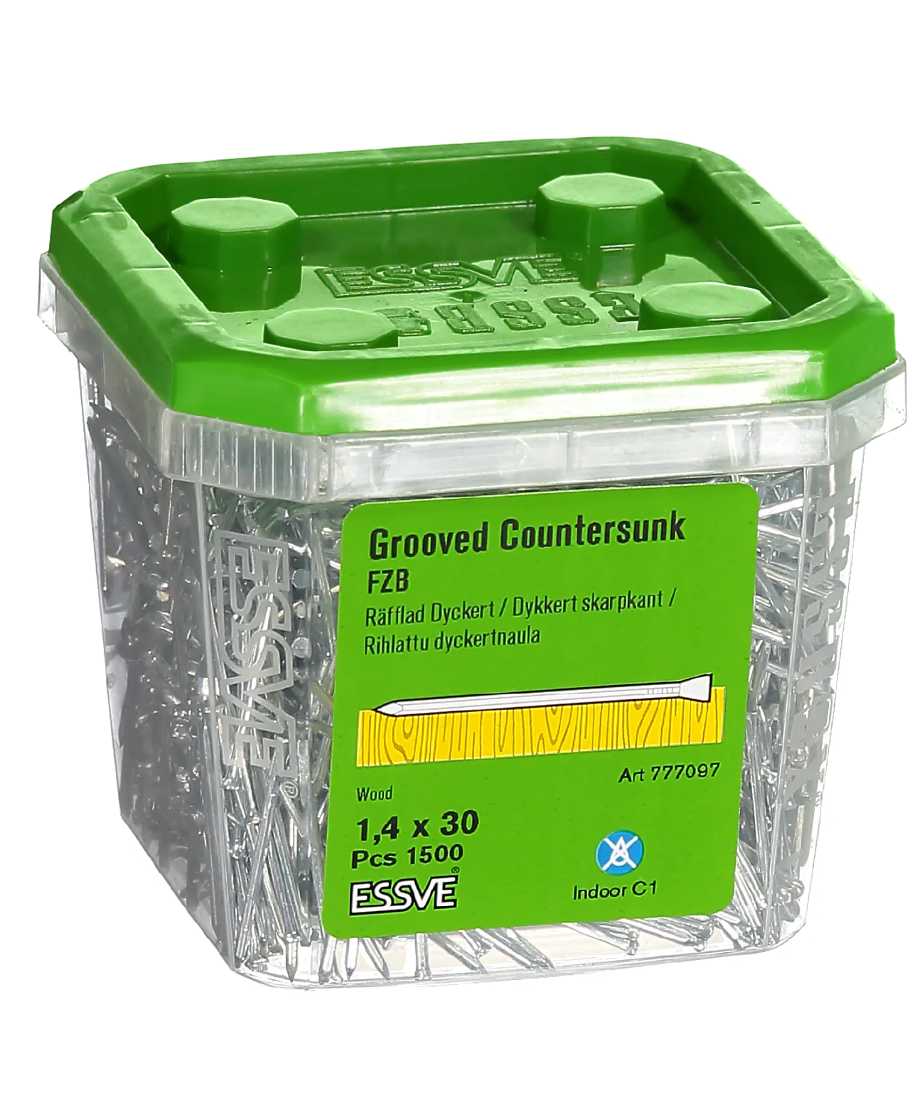 Dykkert skarpkant blankforsinket 1,4 x 30 mm 1500 stk null - null - 2 - Miniatyr