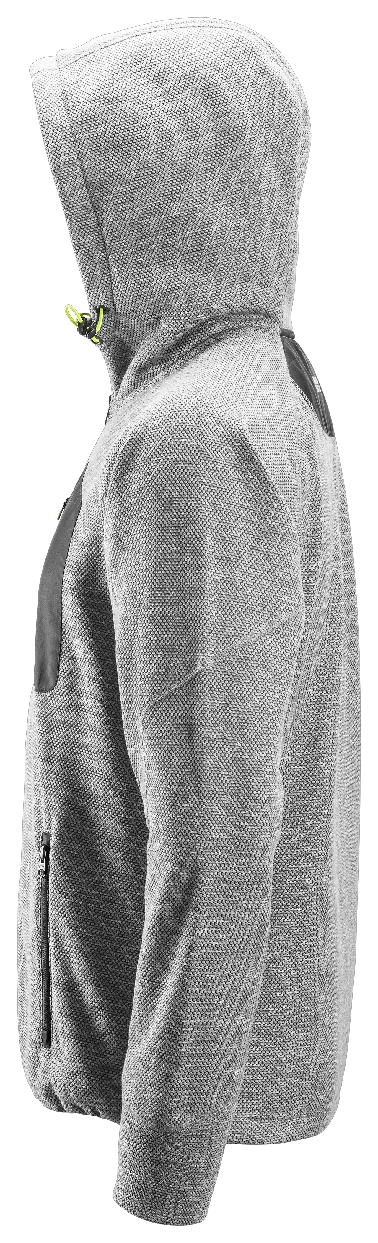 Snickers fleecejakke 8041 str M grå FlexiWork med hette null - M - 3 - Miniatyr