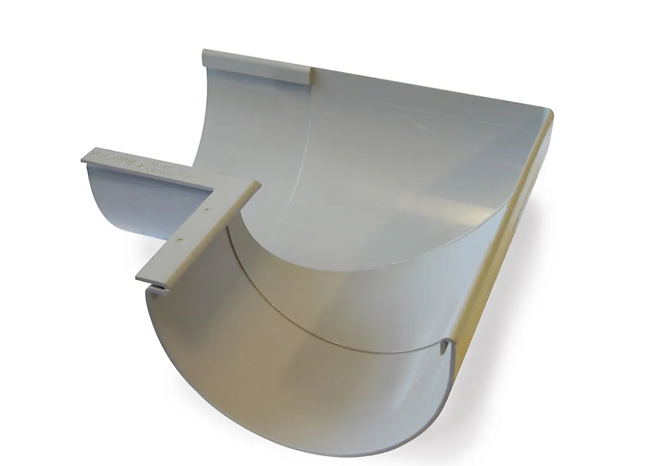 Vinkel til takrenne 90 grader innvendig 10 grå