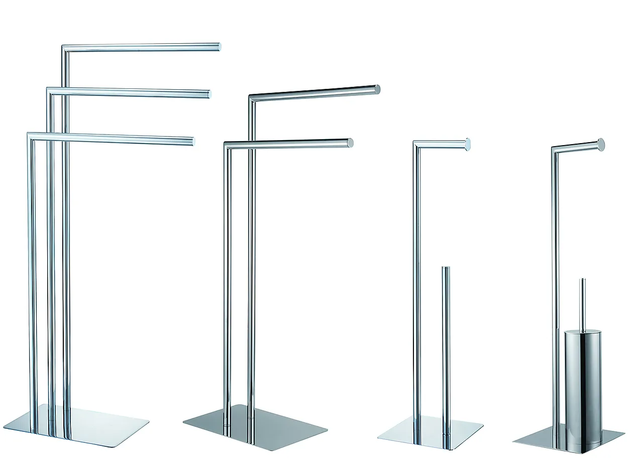 Håndklestativ 2 stenger firkantet fot krom null - null - 2 - Miniatyr