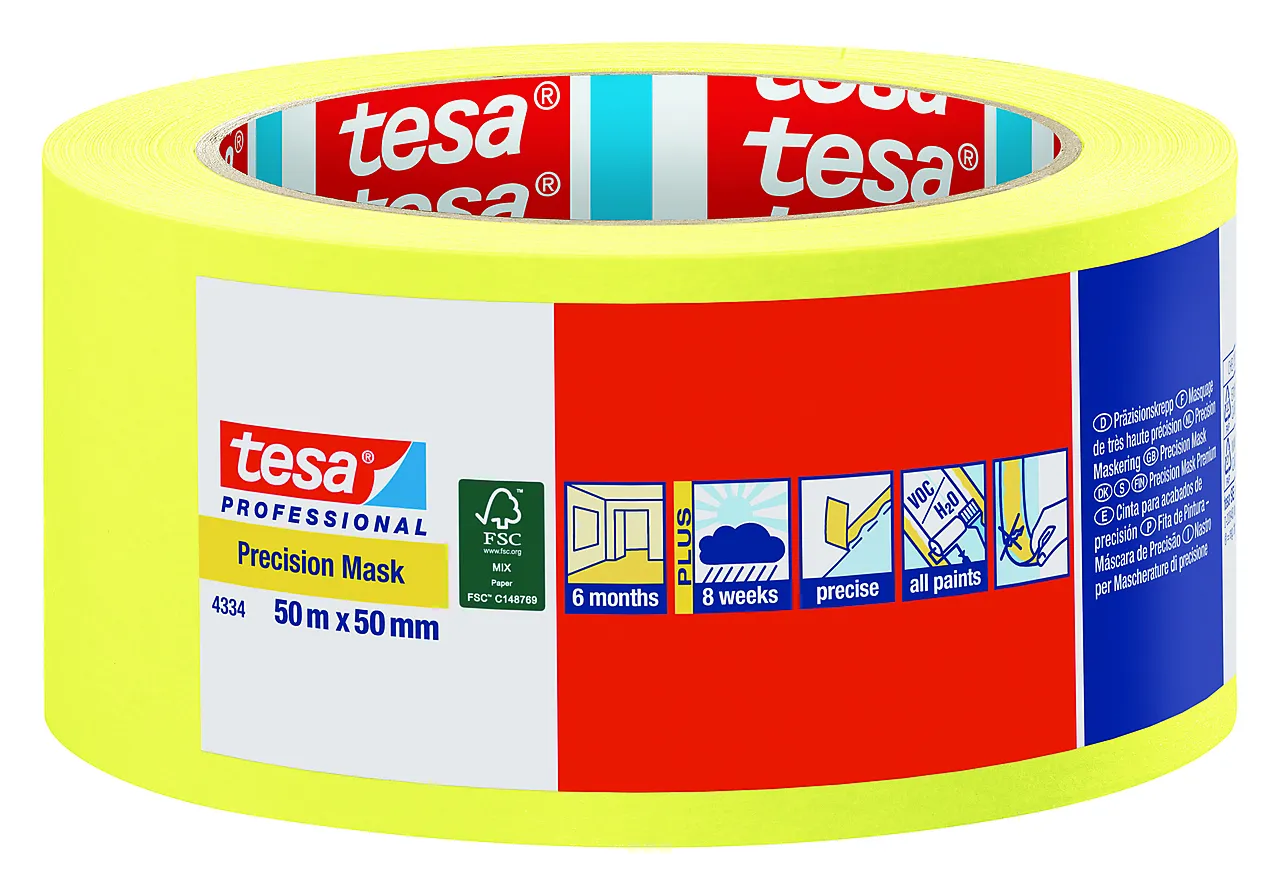 Maskeringstape Precision gul 50 m x 50 mm null - null - 2 - Miniatyr