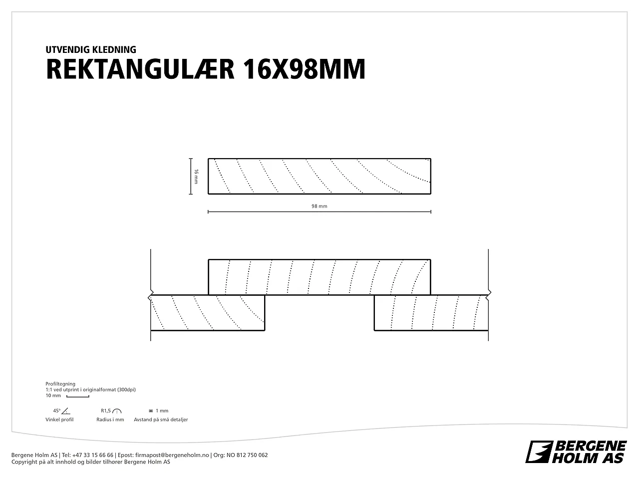 Kledning rektangulær gran 16x098 mm null - 16x098 - 2 - Miniatyr
