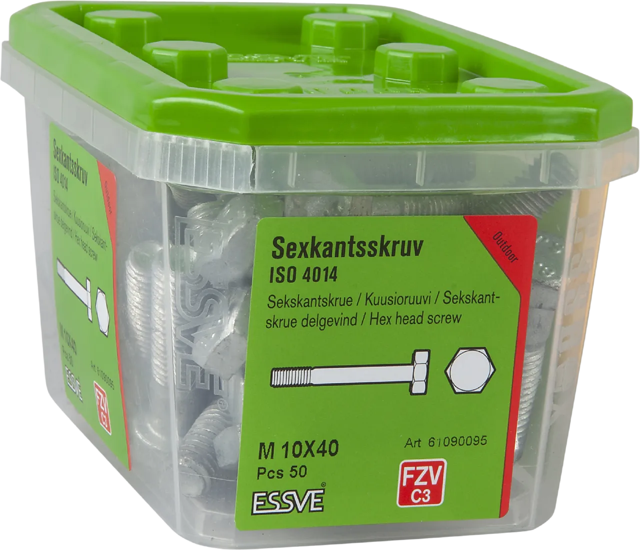 Sekskantskrue dg m10x40 fzv -50 delgjenget varmforsinket stål null - null - 2 - Miniatyr