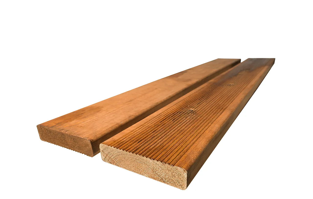 Terrassebord royalimpregnert brun furu rillet 28x120 mm null - 28x120 - 2 - Miniatyr