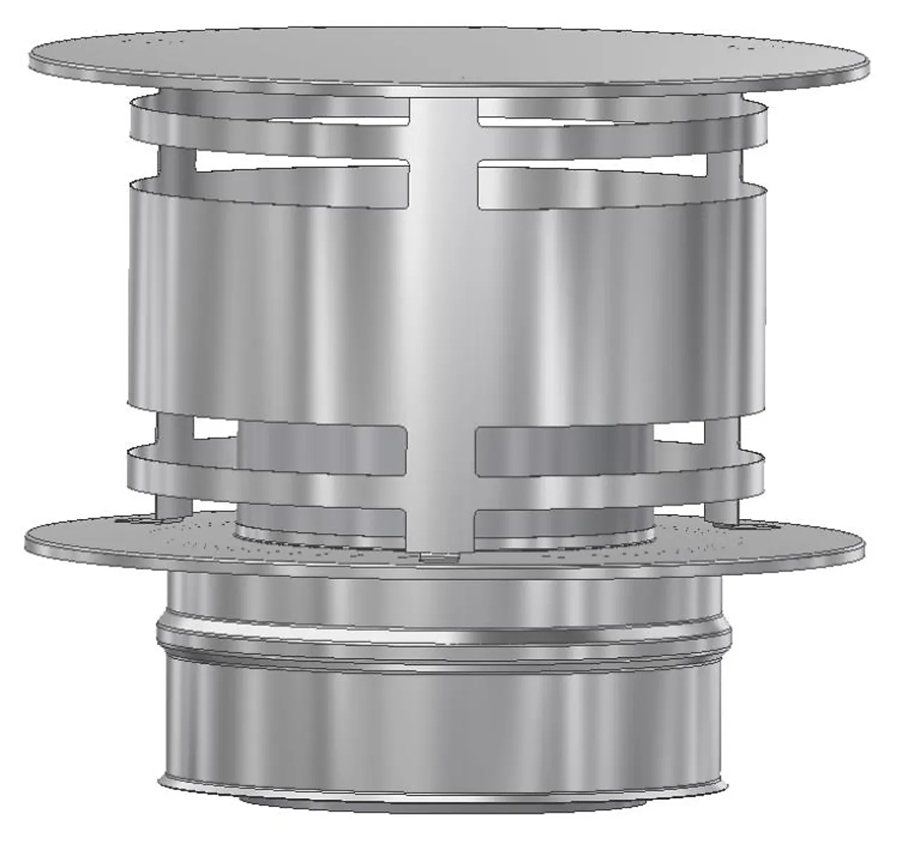Pipehatt m/insp ø200 sort pm50 halvisolert