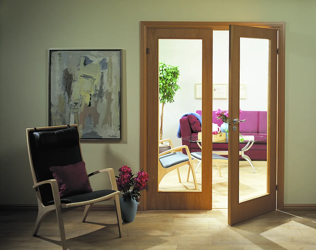 Easy nature gw1 9x21 eik glassdør 4mm herdet glass null - null - 2 - Miniatyr