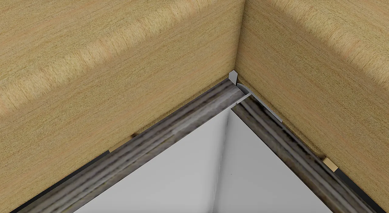 Hjørneprofil innvendig skjult 2,35 m Aluminium Hydroloc Hjørneprofil innvendig skjult 2,35 m Aluminium Hydroloc