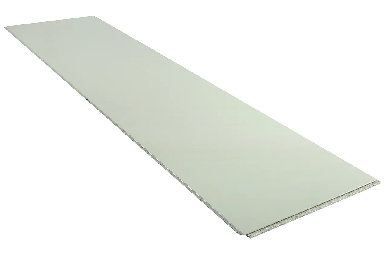 Sponplate himling 12x620x2420 mm våtrom not og fjær,  fas 4 sider antikkhvit fuktbestandig