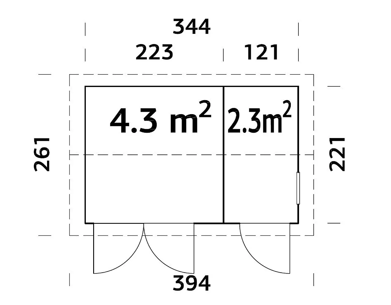 Redskapsbod Olaf 7,6 m² null - null - 2 - Miniatyr