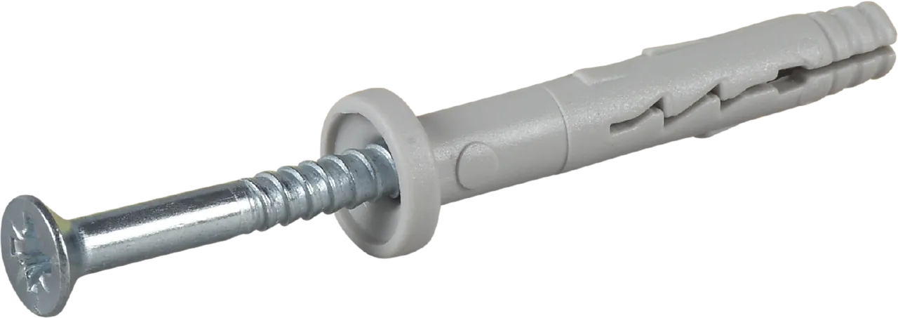 Spikerplugg med krage 6x40 fzb-10 senkhode blankforsinket stål